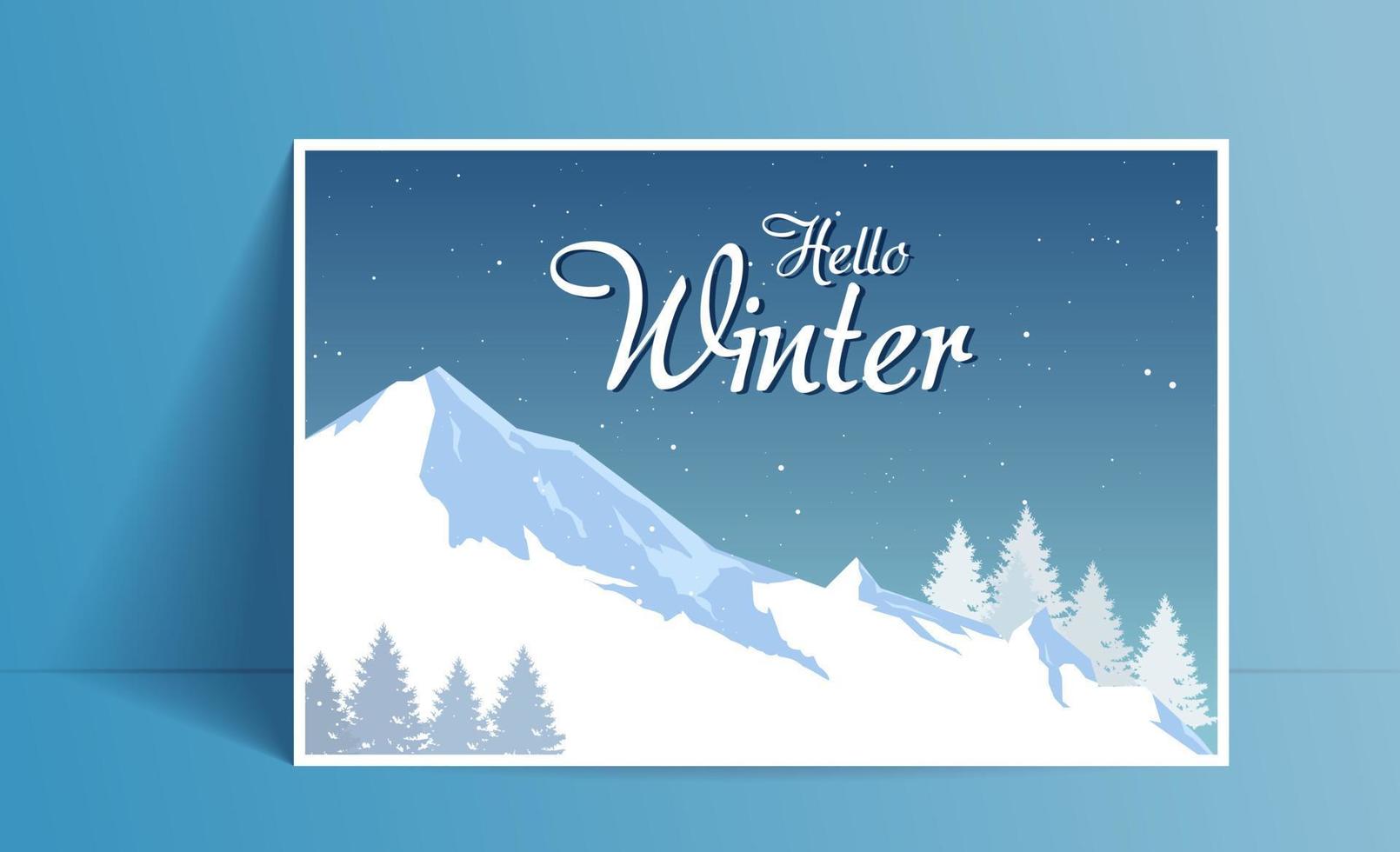 Plantilla de publicación de banners de venta de invierno con fondo nevado vector