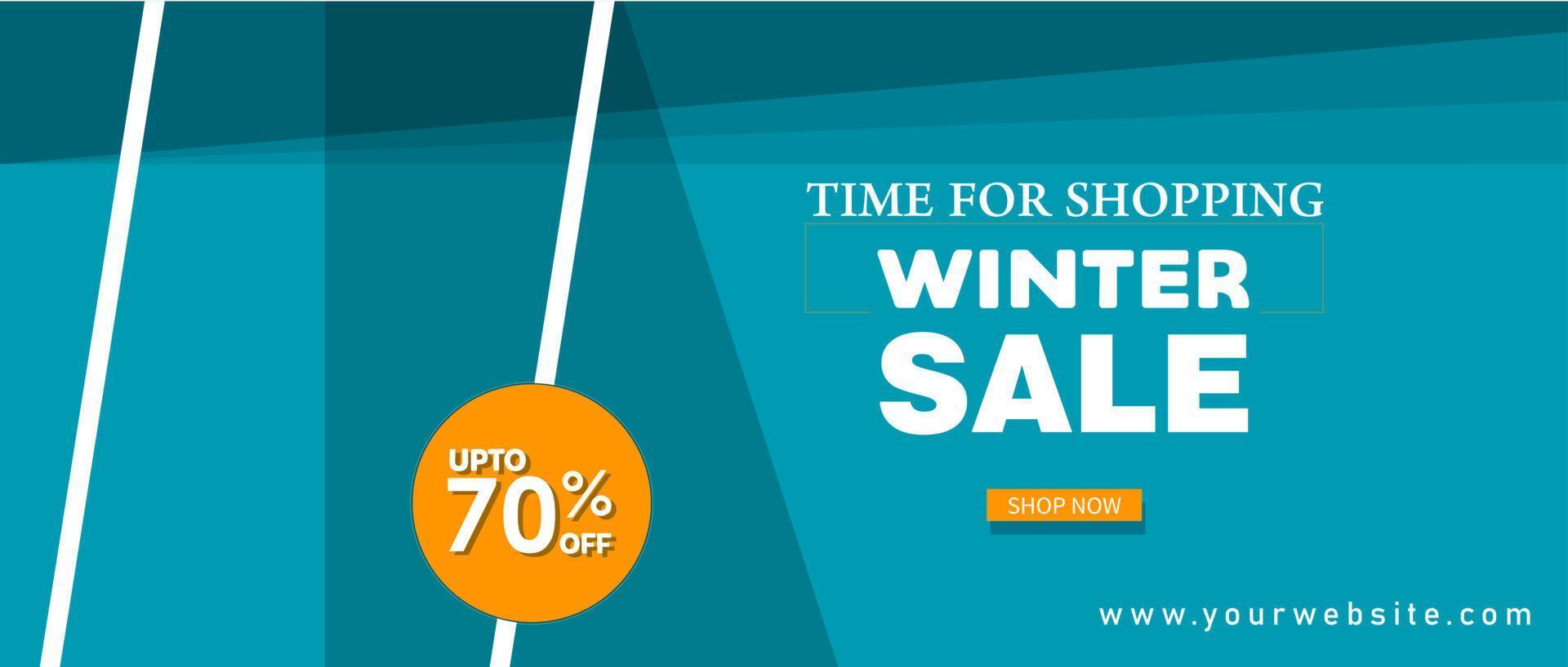 Winter sale banners Post template with snowy background vector