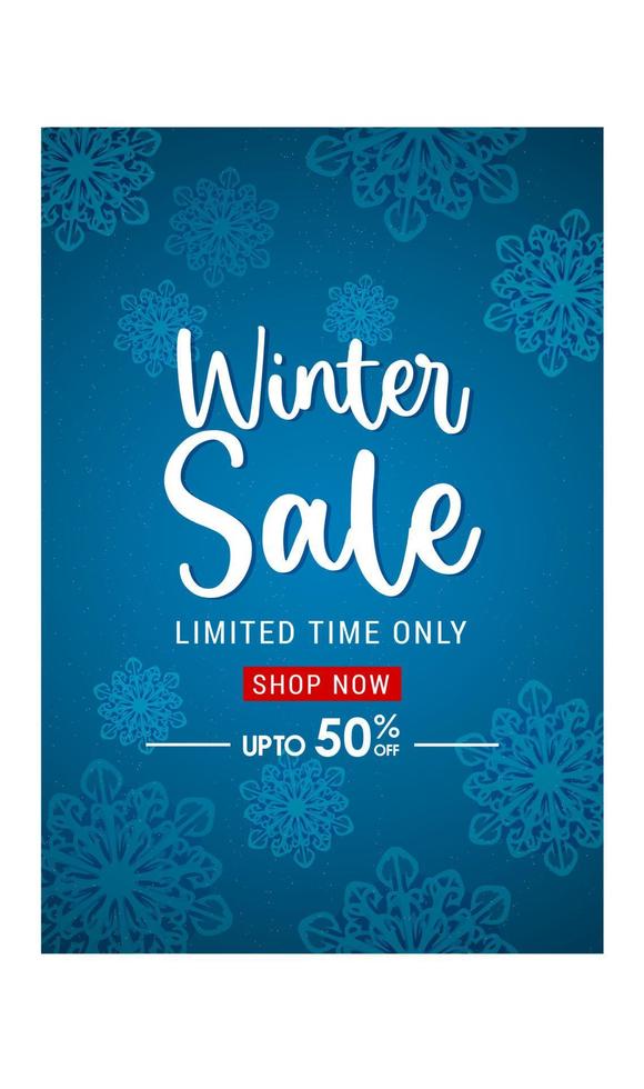 Winter sale banners Post template with snowy background vector