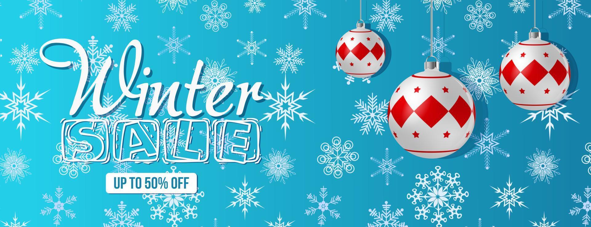 Winter sale banners Post template with snowy background vector