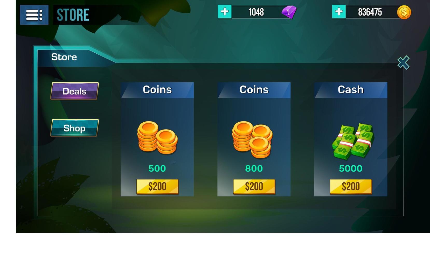 Stylize Game UI elements menu popups vector