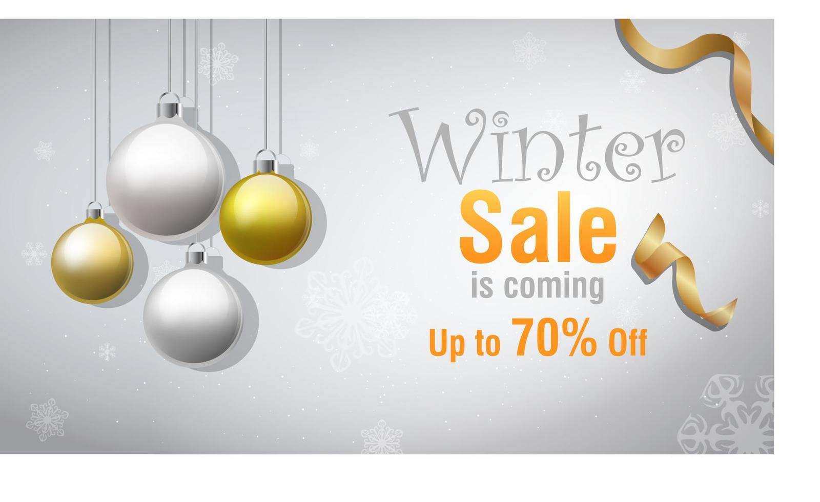 Winter sale banners Post template with snowy background vector