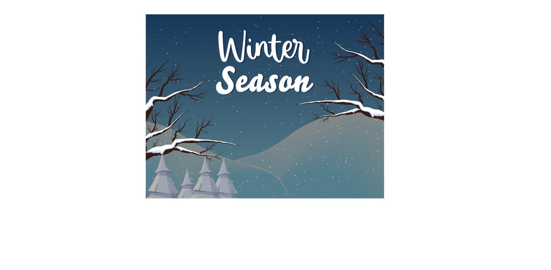 Plantilla de publicación de banners de venta de invierno con fondo nevado vector