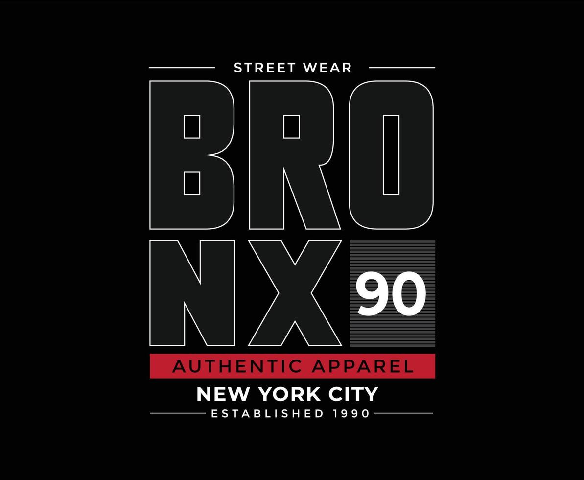 diseño de camiseta de vector de tipografía de la ciudad de nueva york de bronx