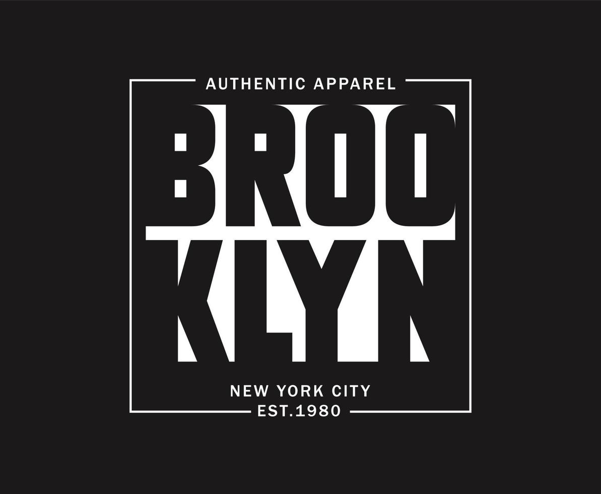 diseño de camiseta de vector de tipografía de la ciudad de nueva york de brooklyn