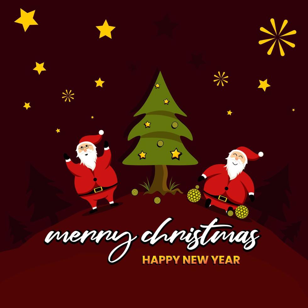 Christmas and new year's eve design on the hill vector