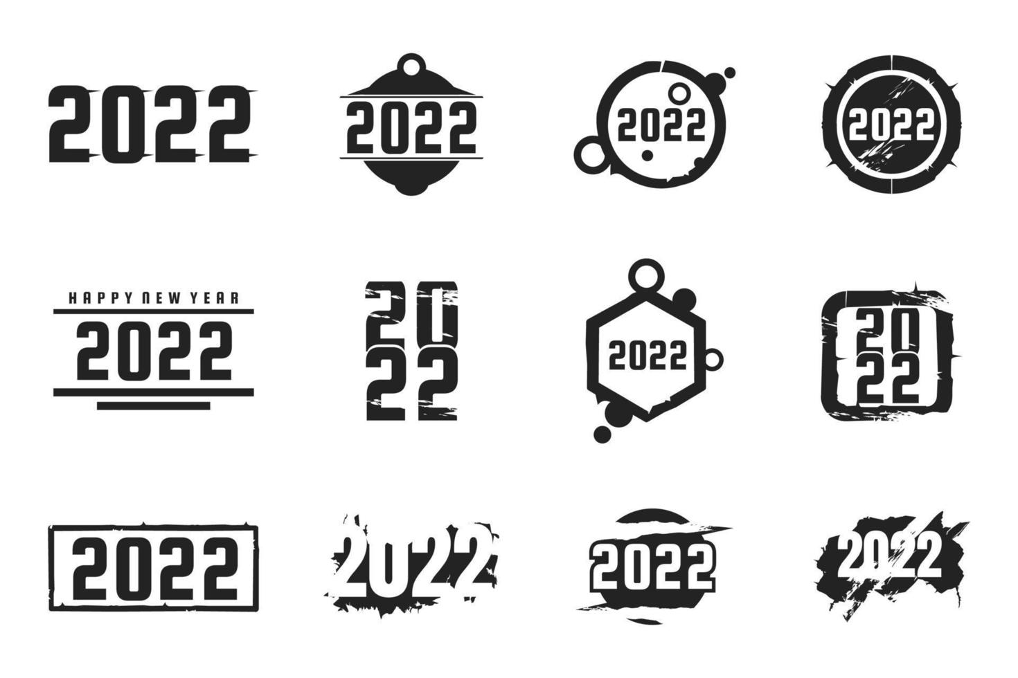 2022 Vector Text Collection Black White