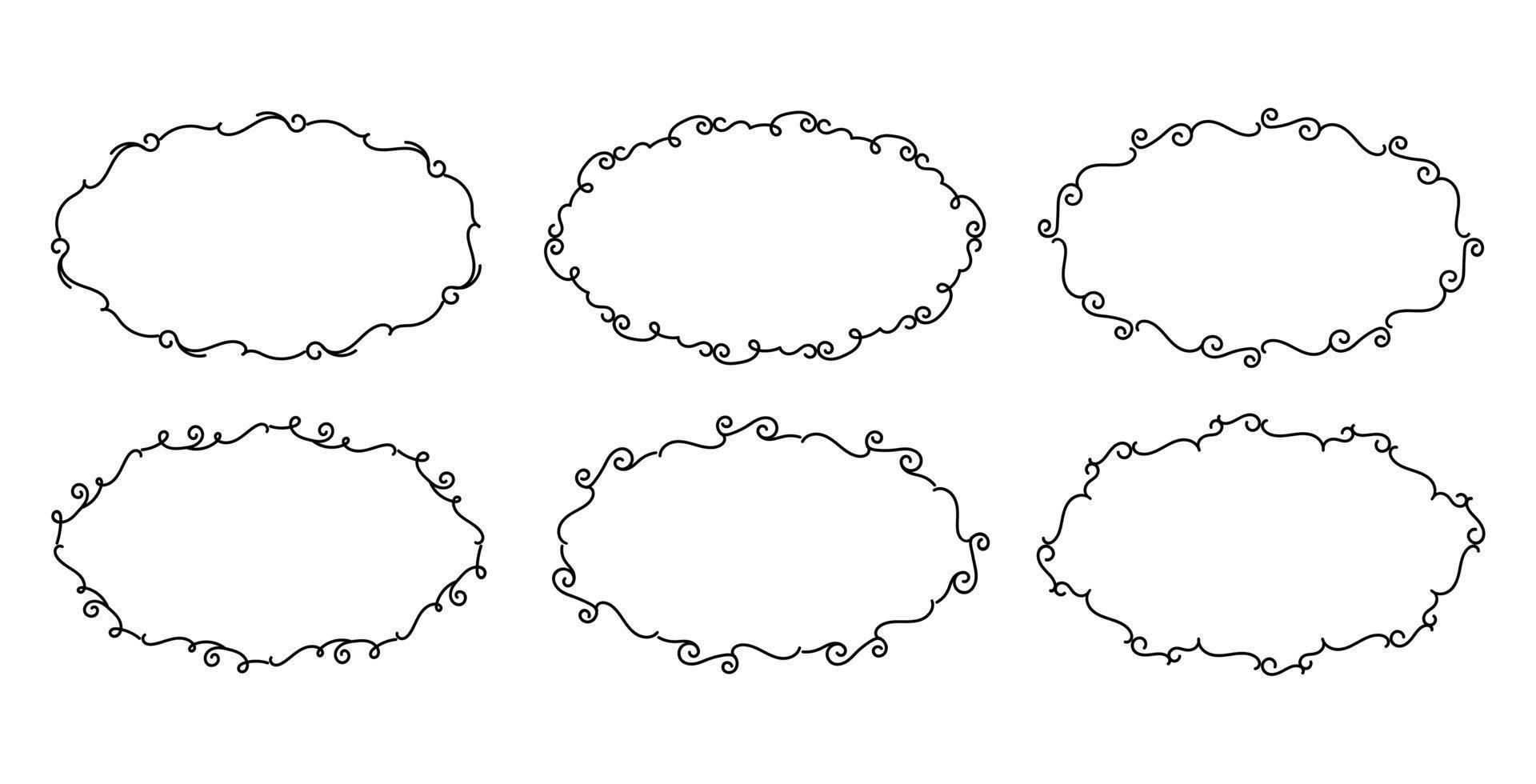 Hand Drawn Borders Elements Set Collection, floral Swirl ornament Vector