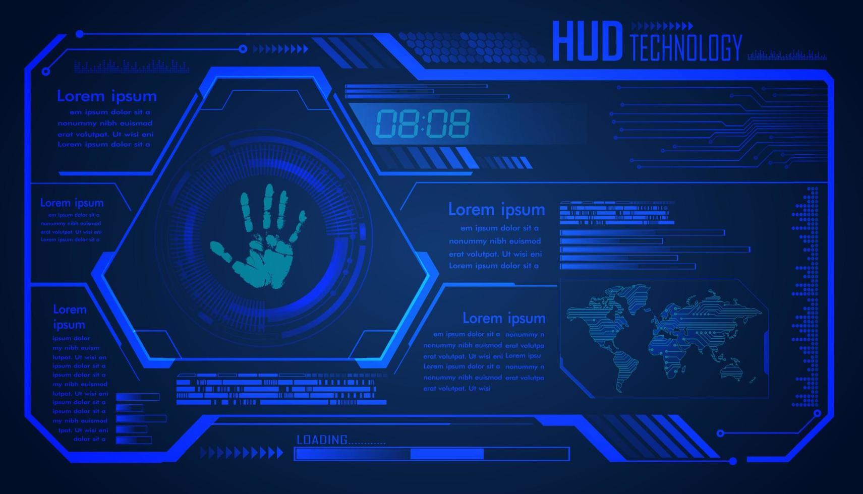 Finger print network cyber security background. vector