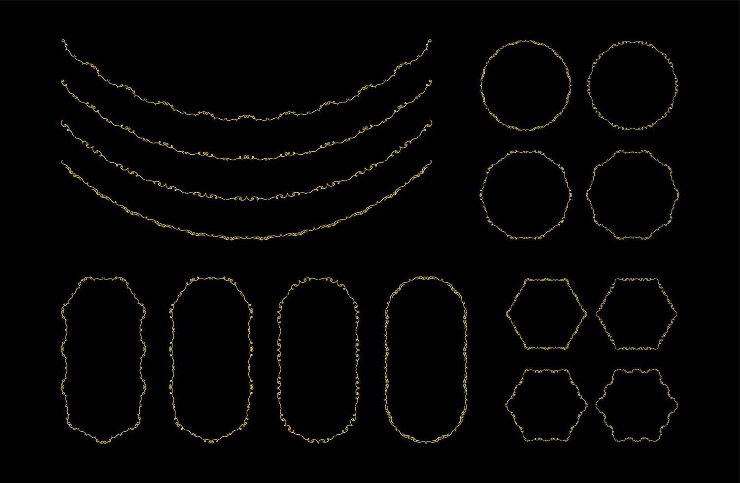 Borders Elements Set Collection, floral Swirl ornament Vector