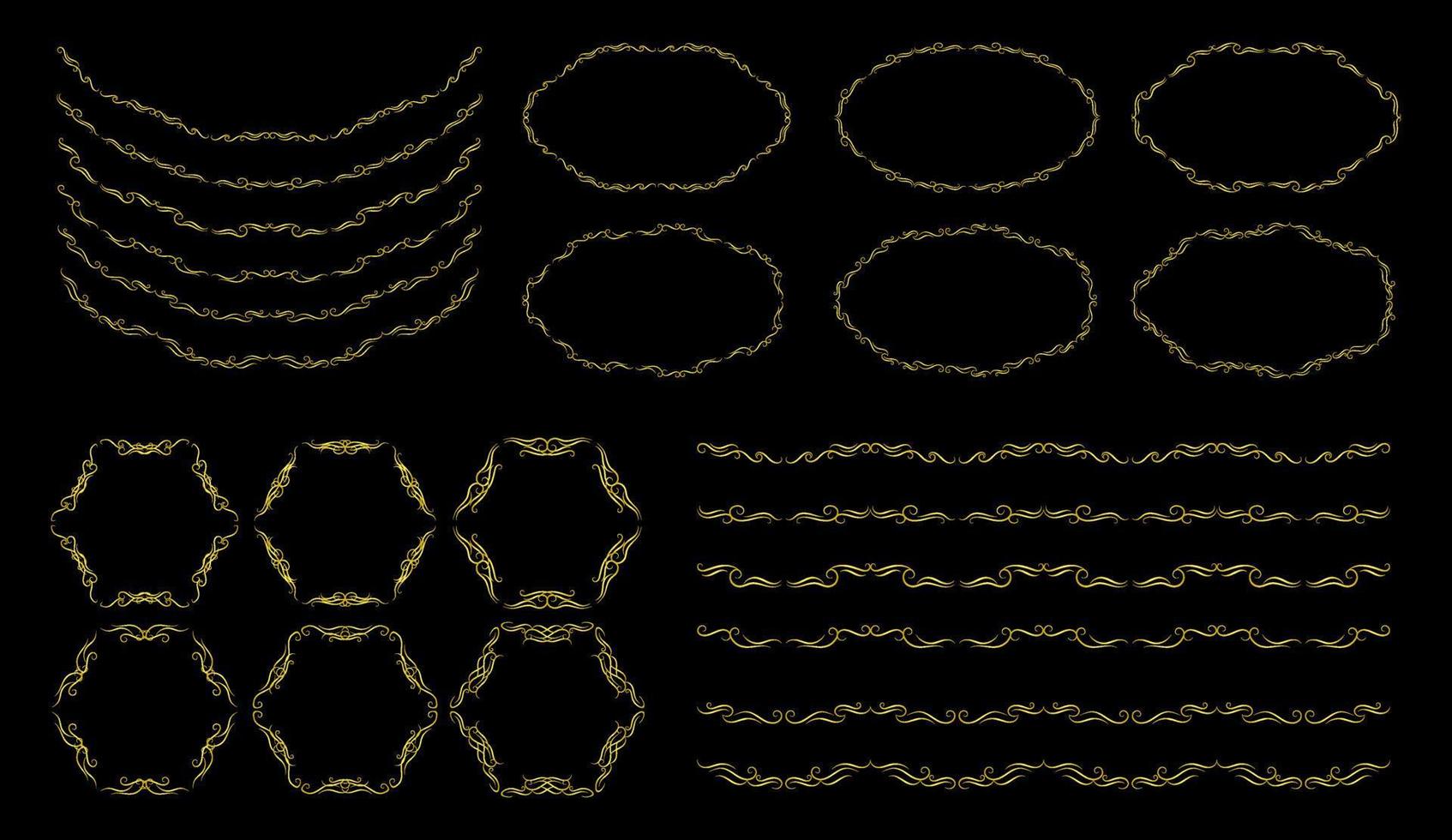 Borders Elements Set Collection, floral Swirl ornament Vector