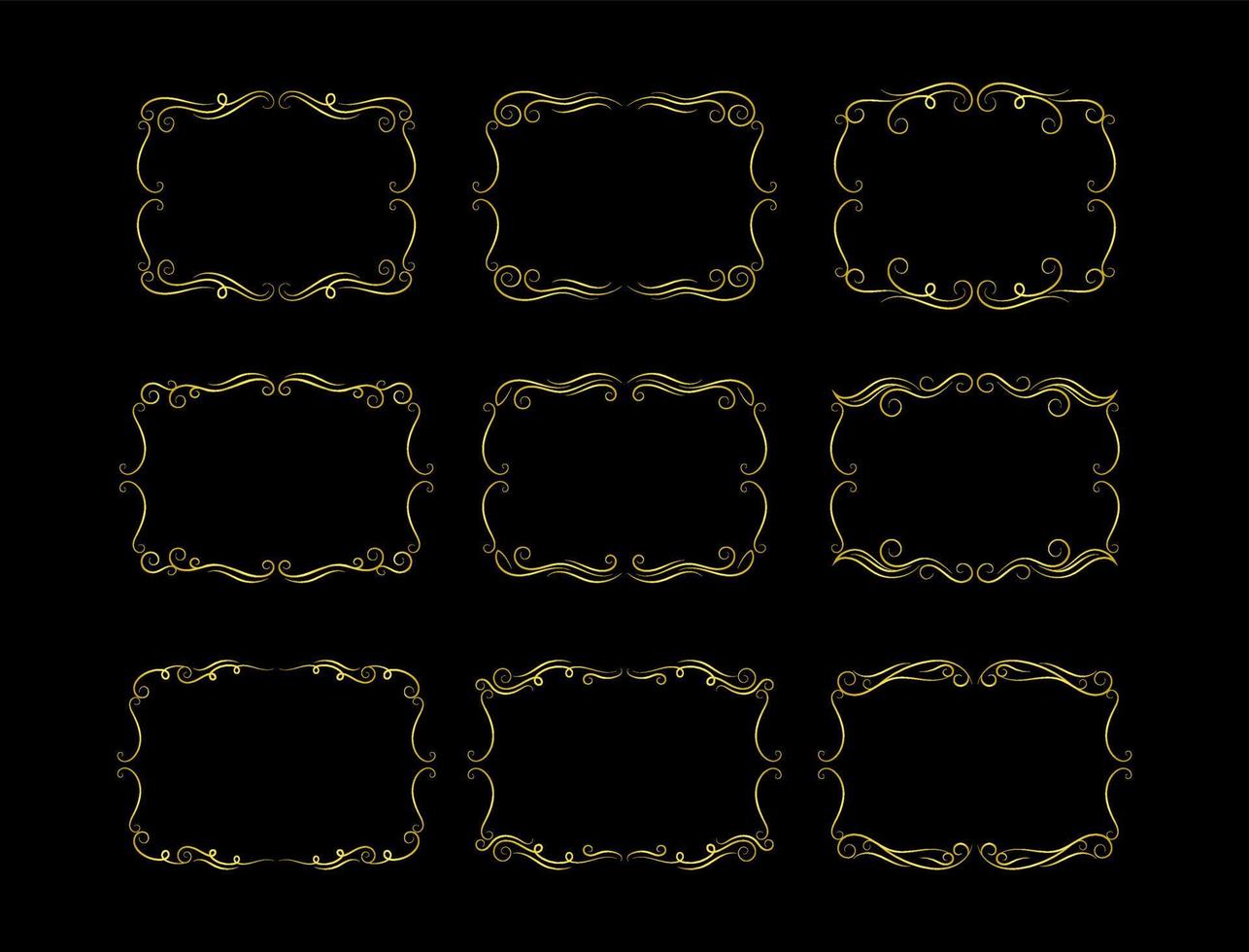 frame gold vintage element vector