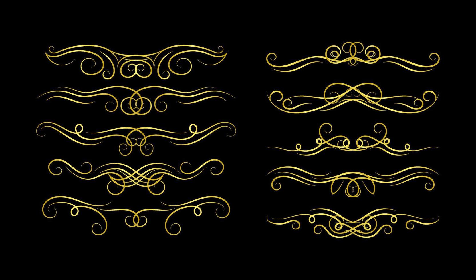 Borders Elements Set Collection, floral Swirl ornament Vector