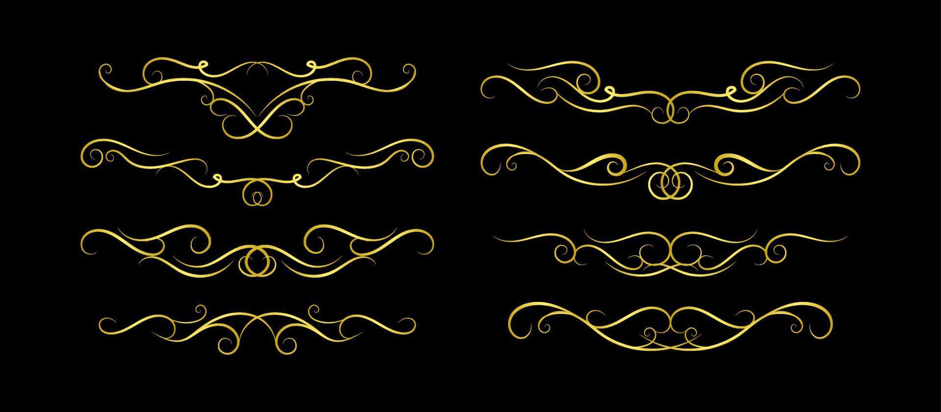 Borders Elements Set Collection, floral Swirl ornament Vector