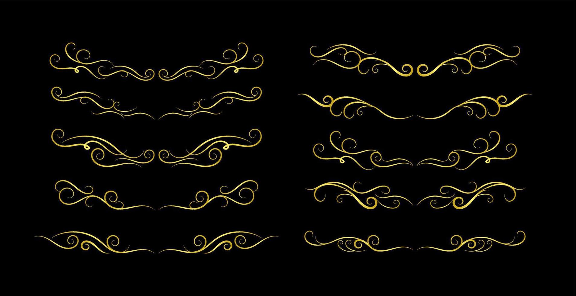 Borders Elements Set Collection, floral Swirl ornament Vector