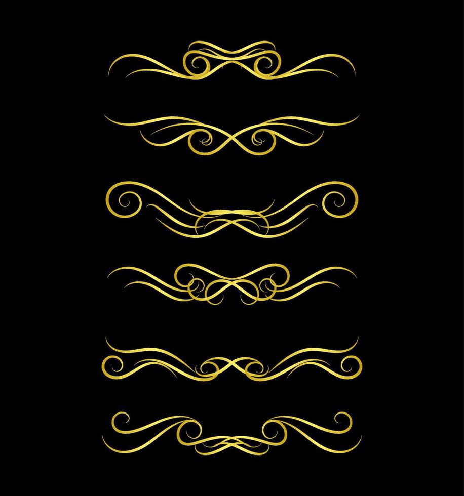 Borders Elements Set Collection, floral Swirl ornament Vector