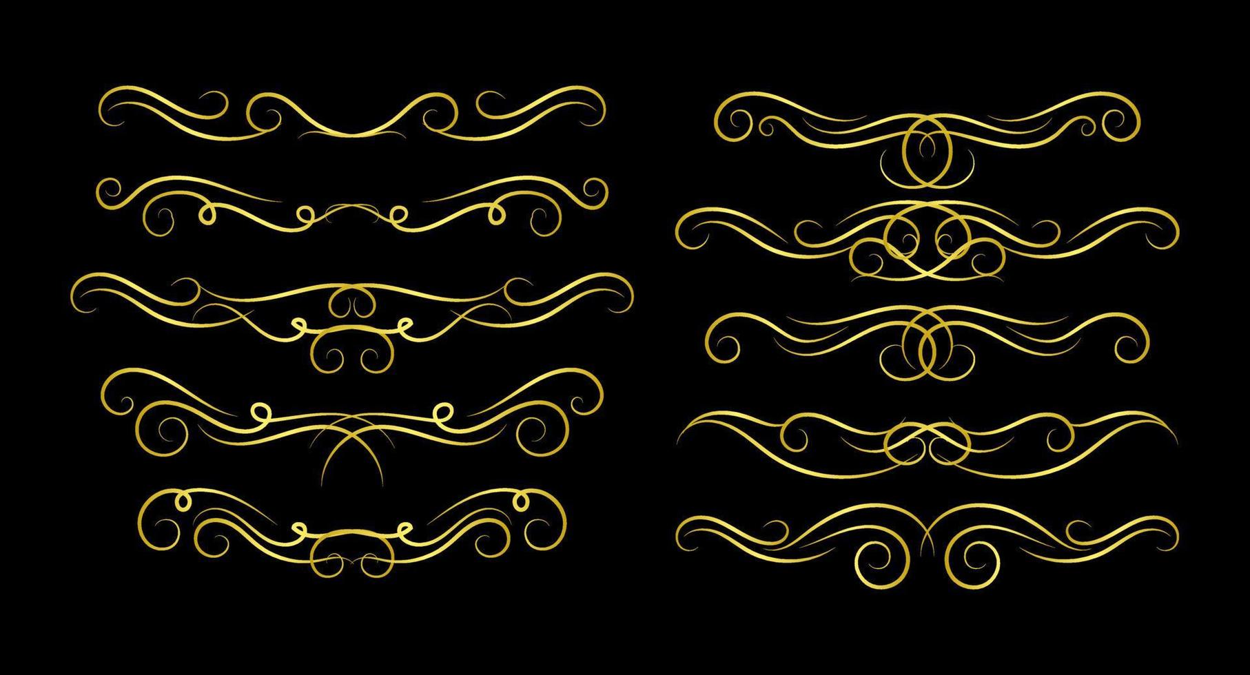 Borders Elements Set Collection, floral Swirl ornament Vector