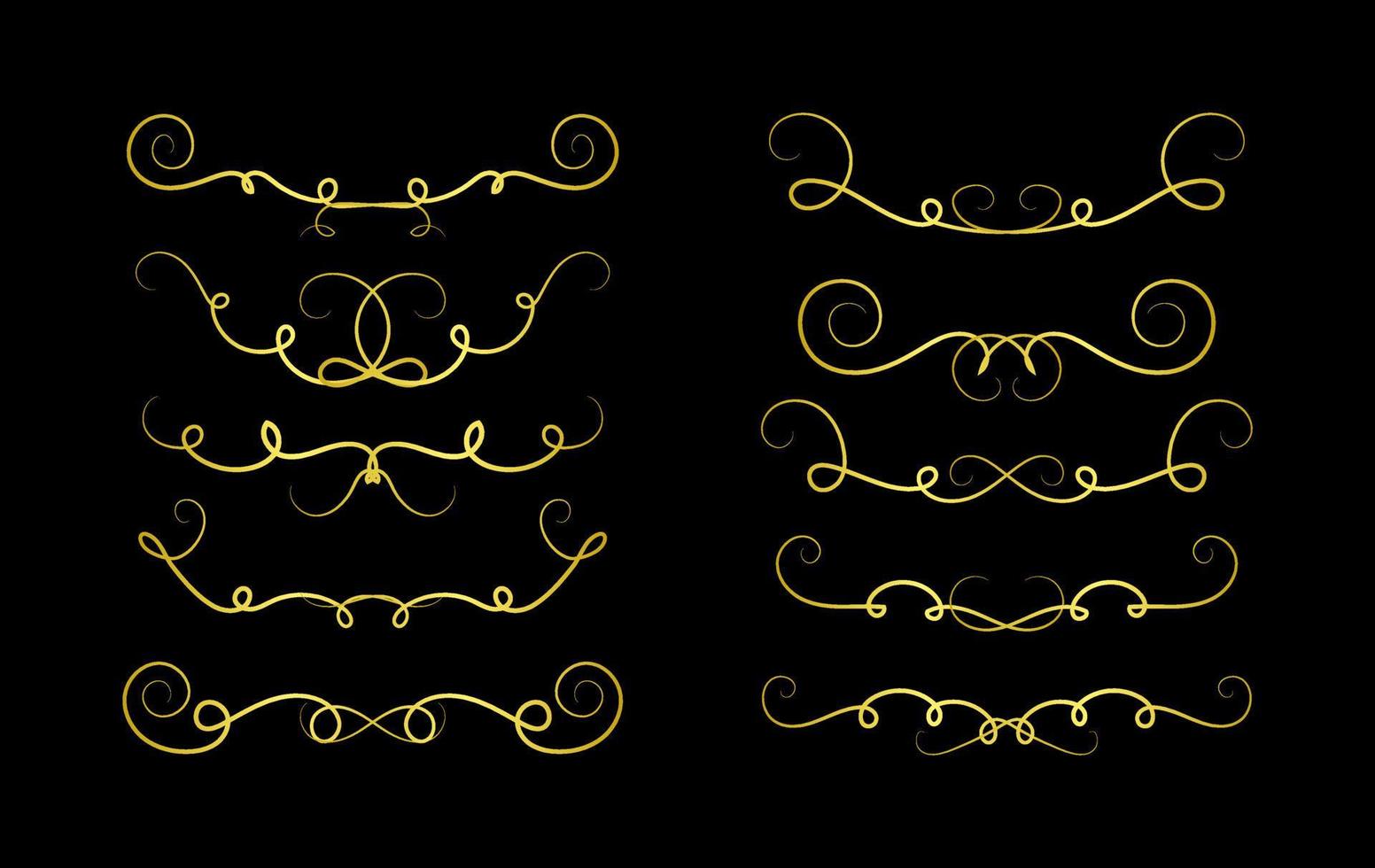 Borders Elements Set Collection, floral Swirl ornament Vector