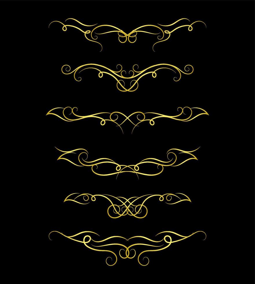 Borders Elements Set Collection, floral Swirl ornament Vector