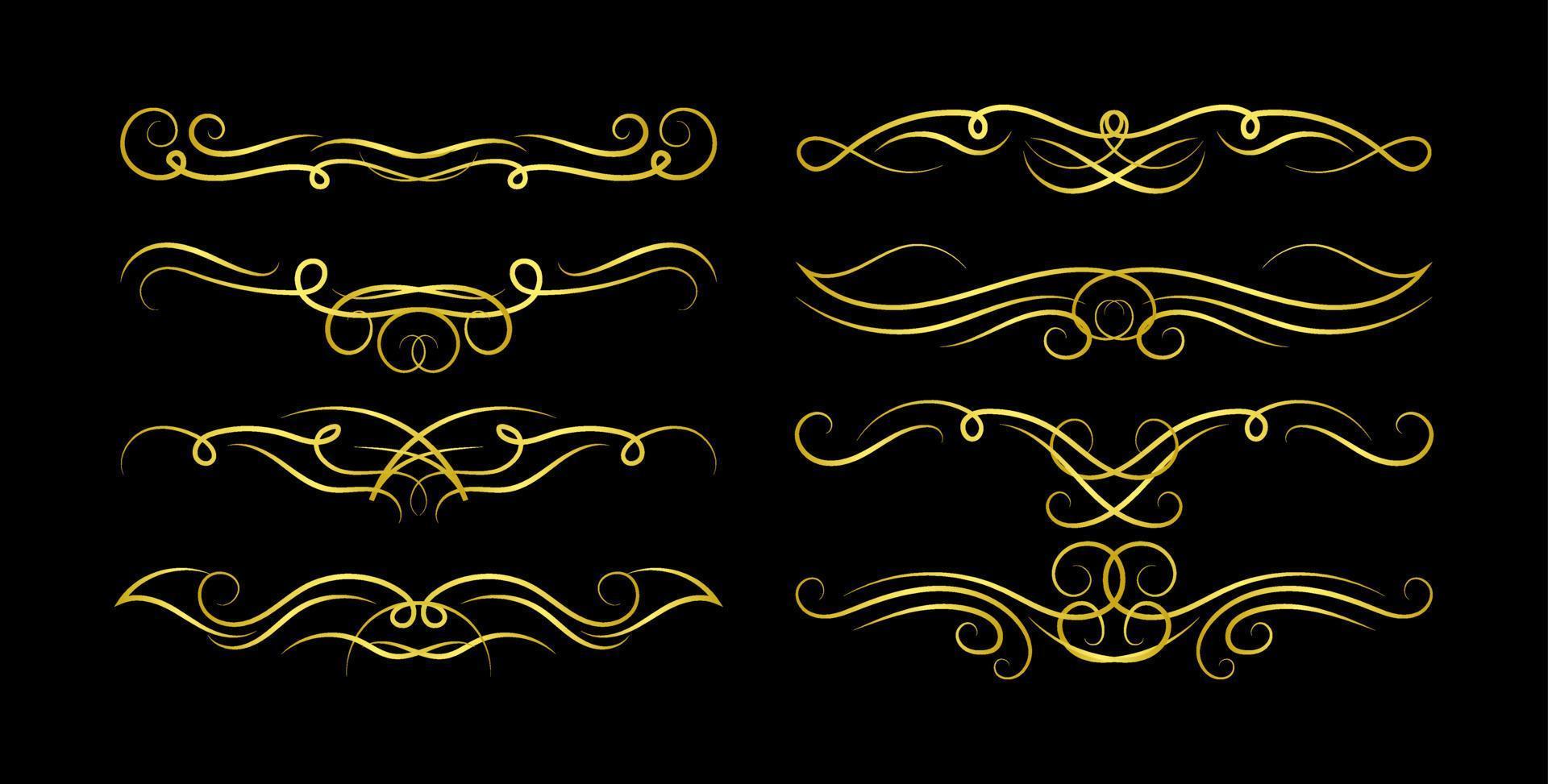 Borders Elements Set Collection, floral Swirl ornament Vector