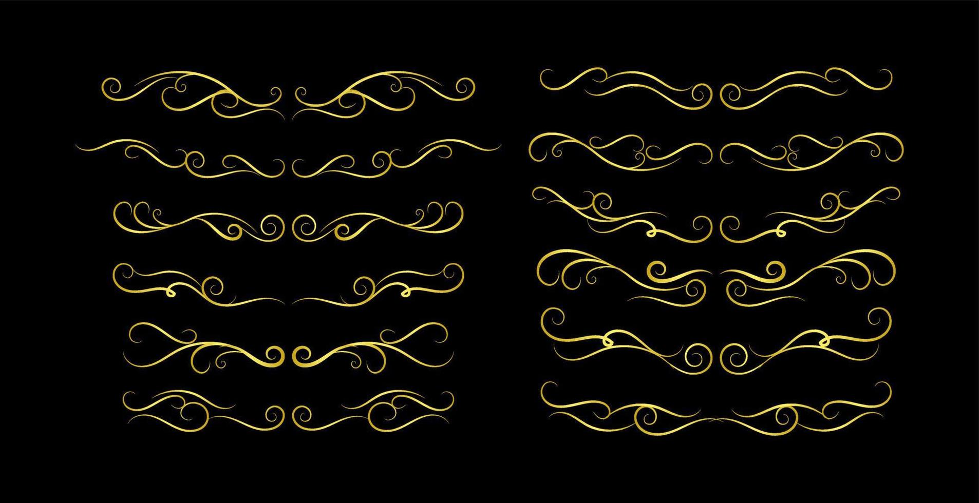 Borders Elements Set Collection, floral Swirl ornament Vector