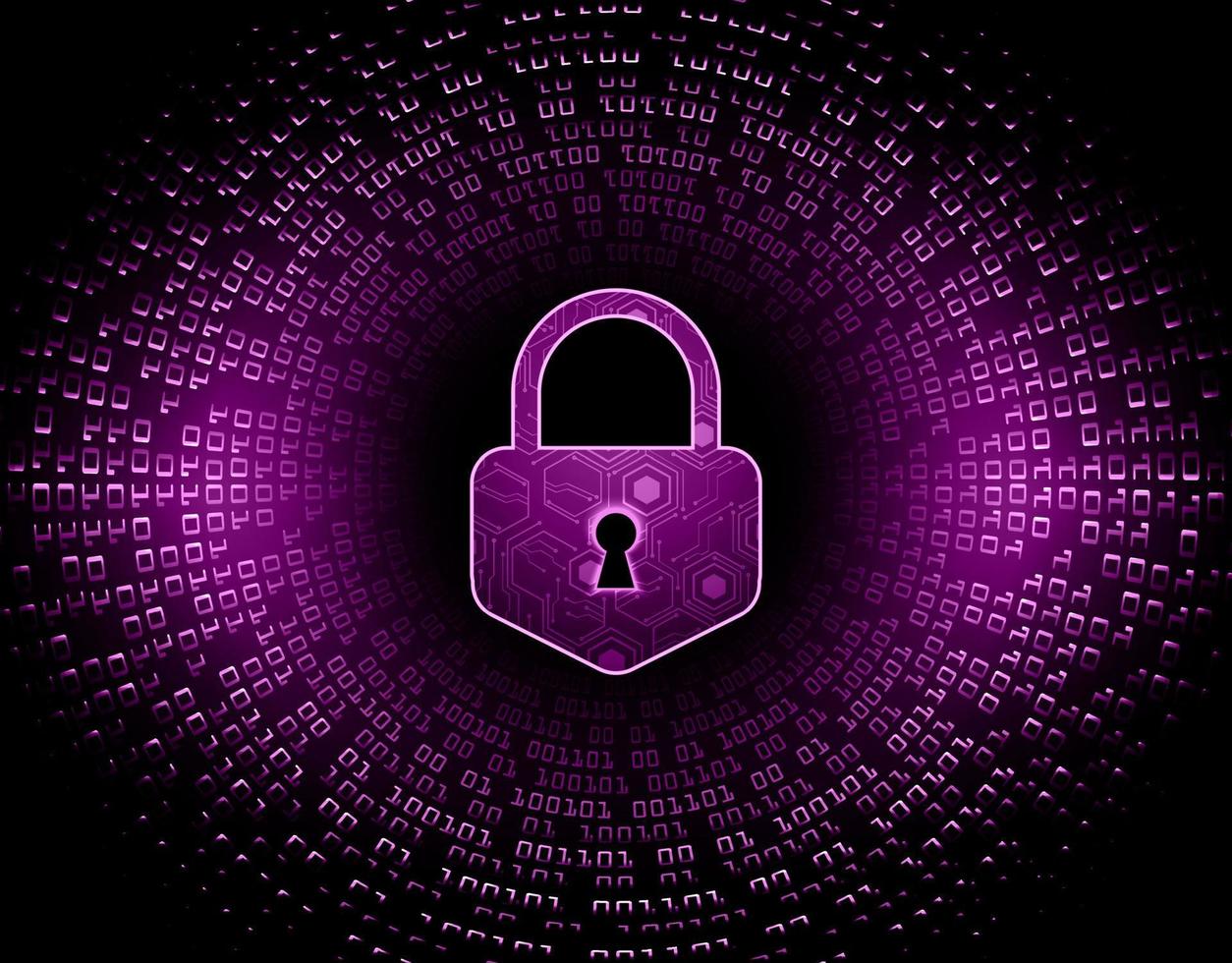 Closed Padlock on digital background, cyber security vector