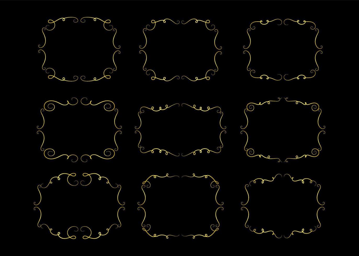 frame gold vintage element vector