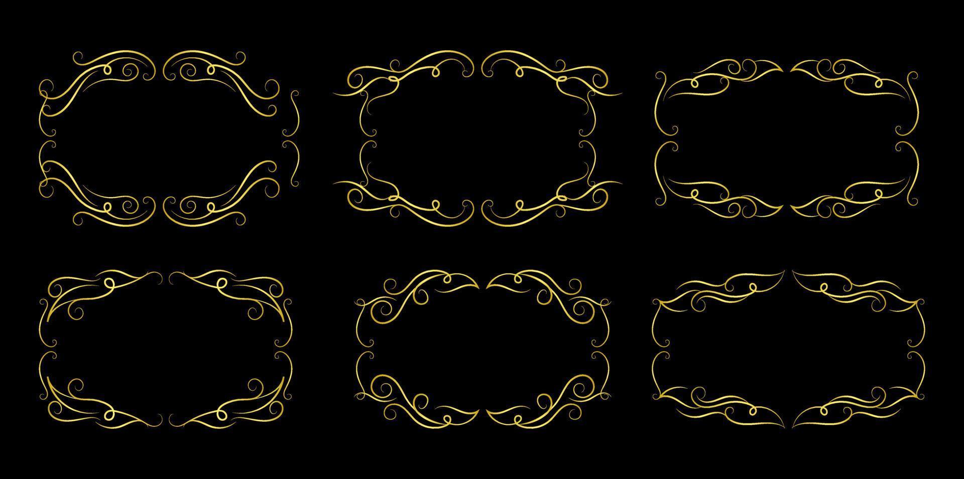 frame gold vintage element vector