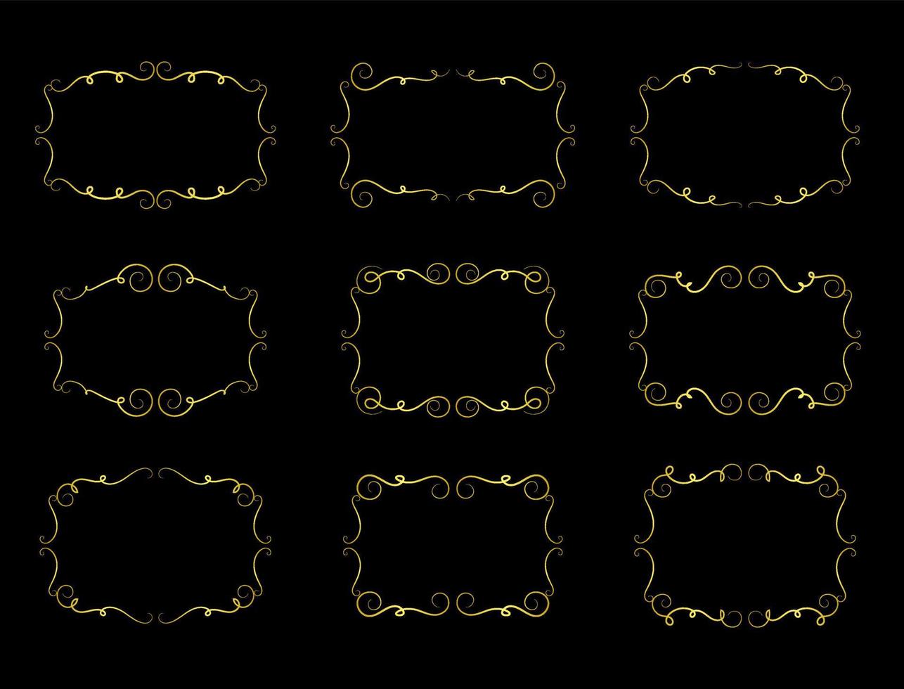 frame gold vintage element vector