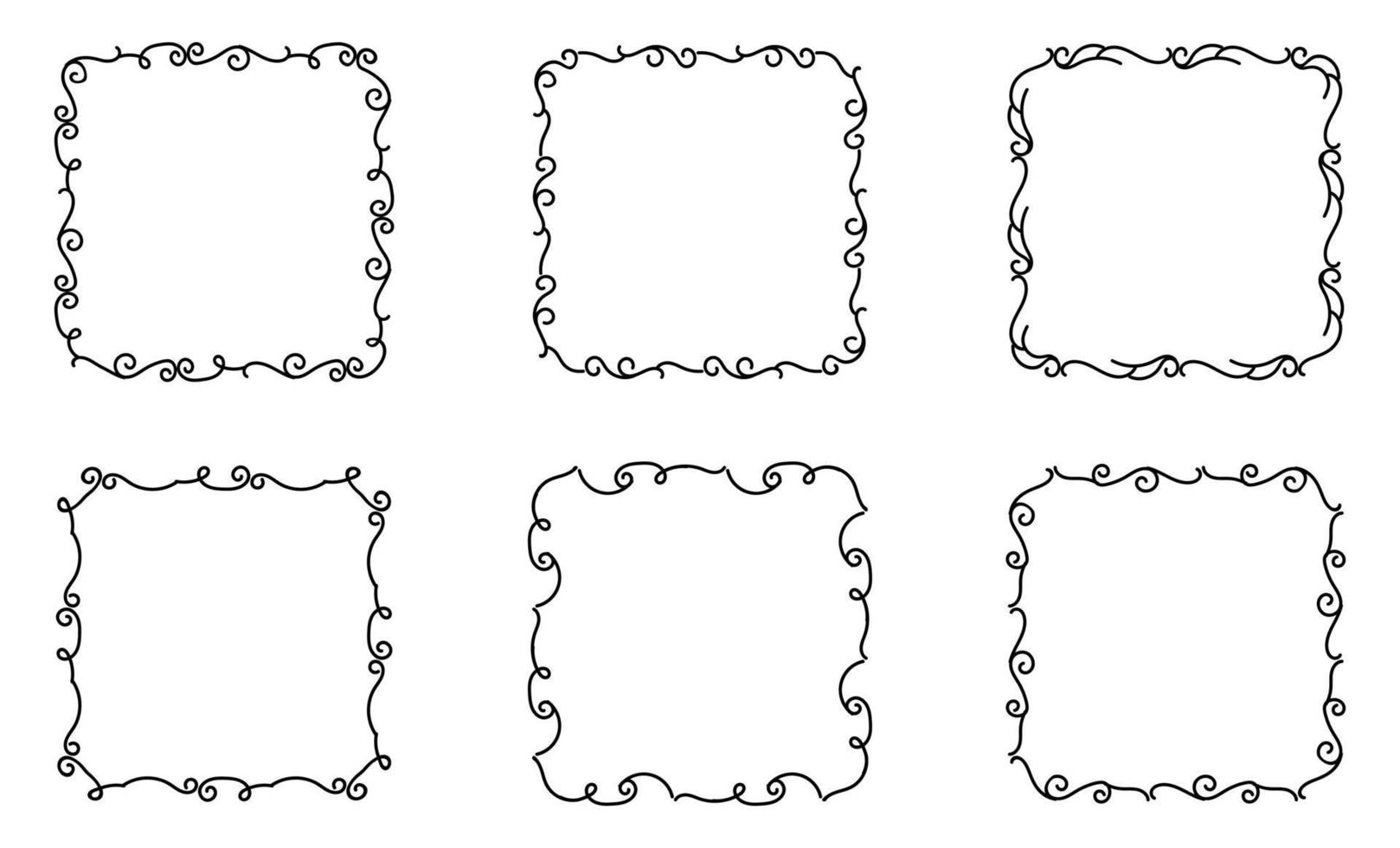 Hand Drawn Borders Elements Set Collection, floral Swirl ornament Vector