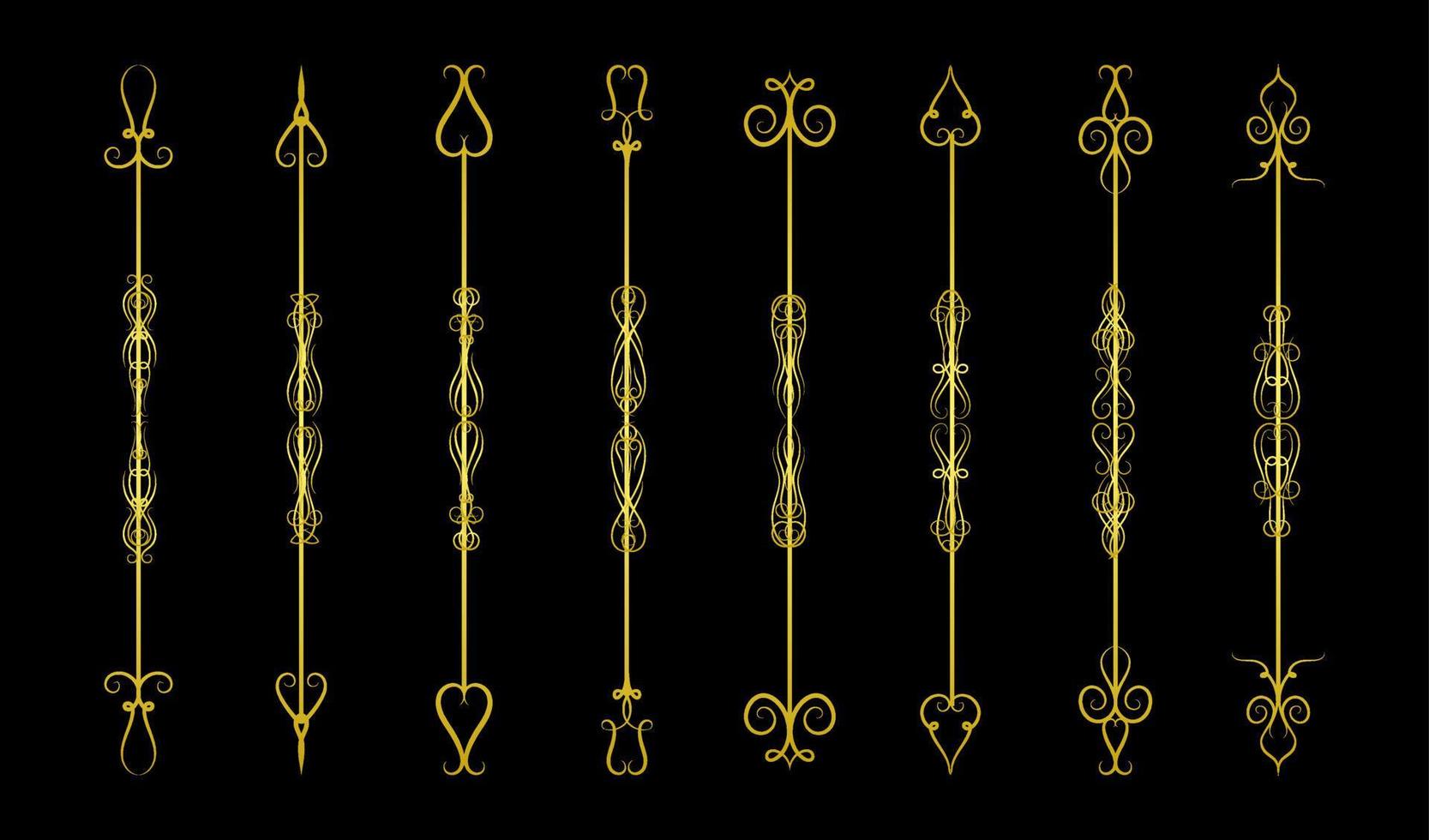 Elements gold frame vector set