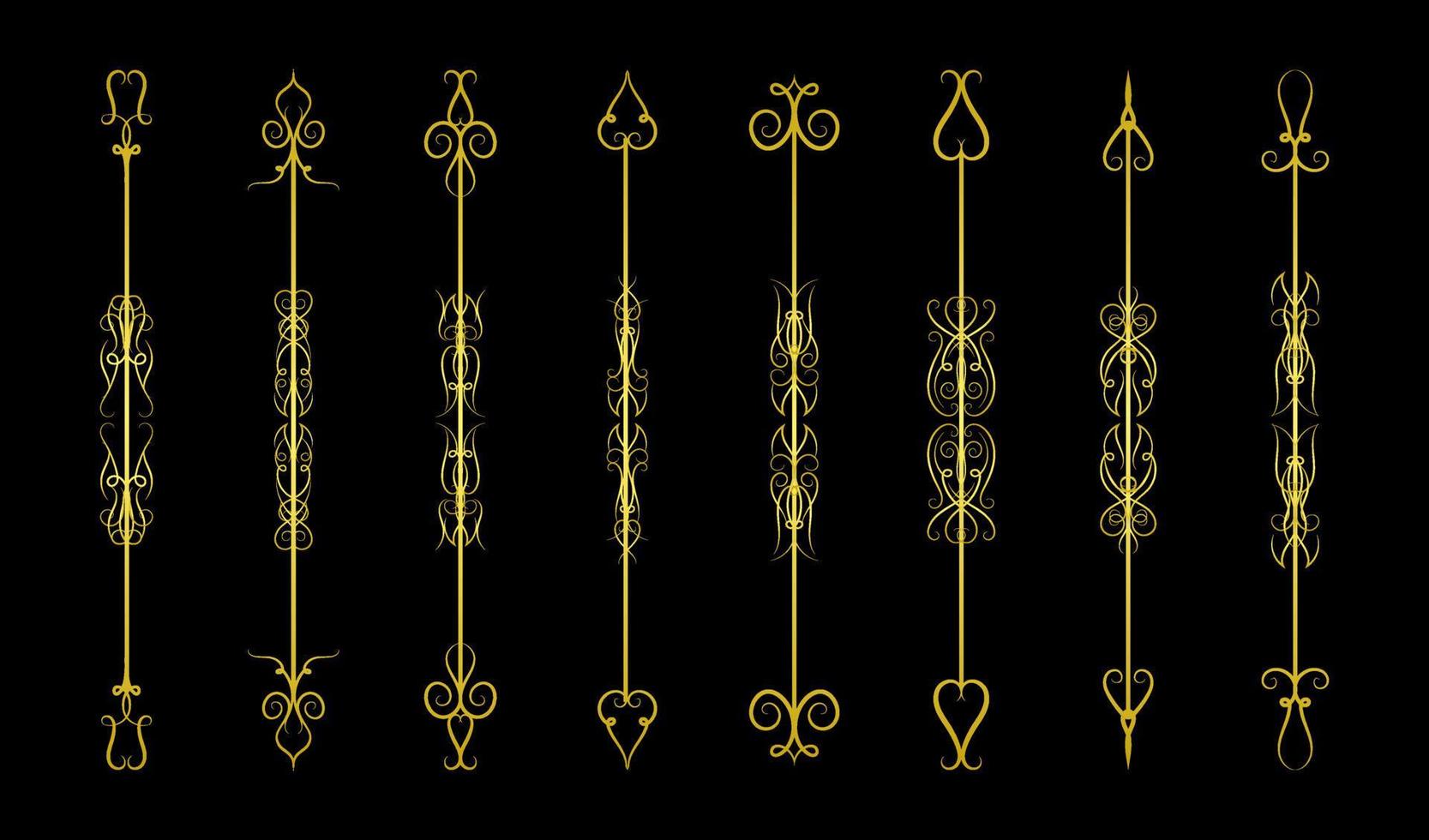 elementos marco dorado conjunto de vectores