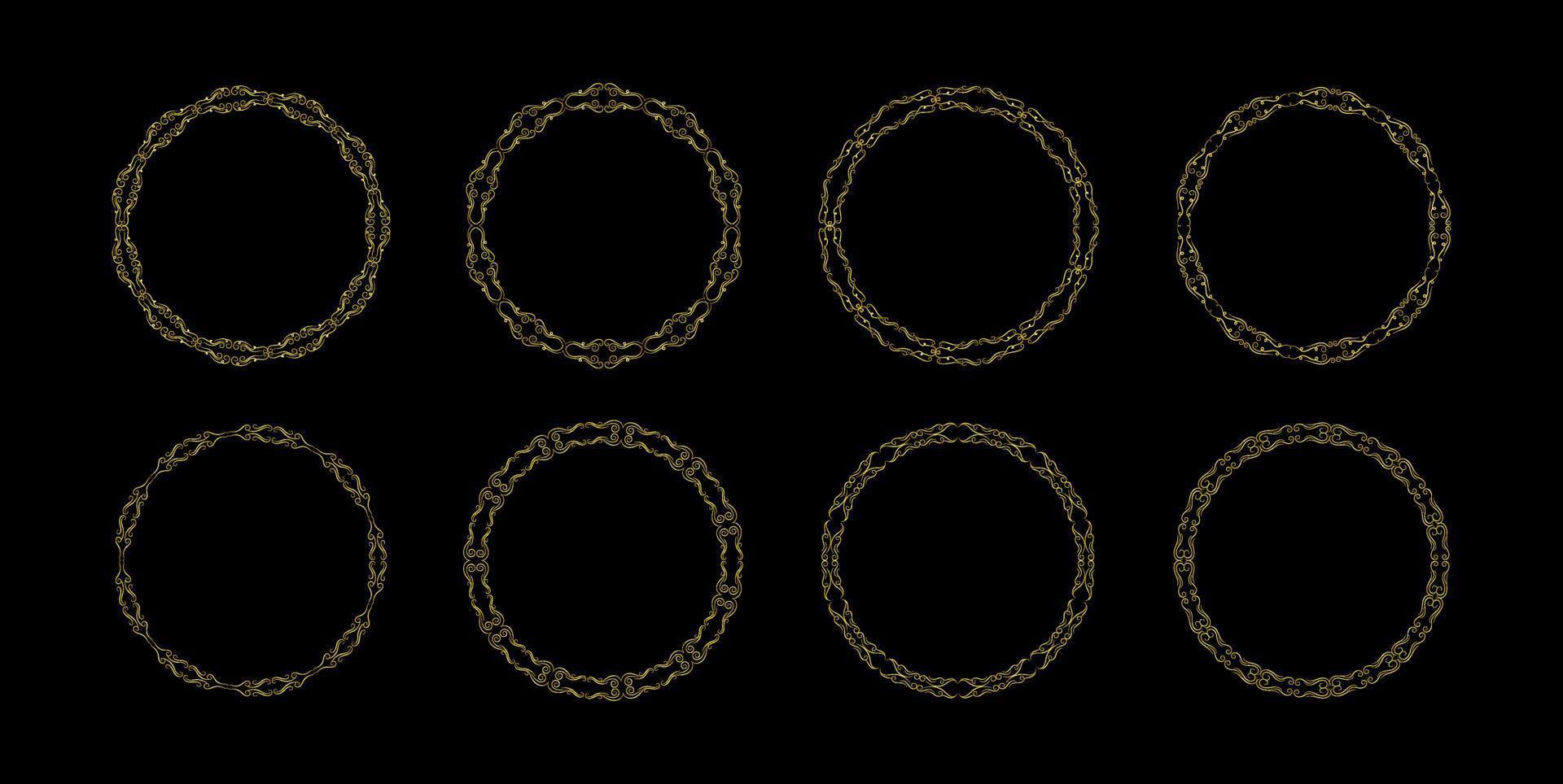 Elements gold frame vector set