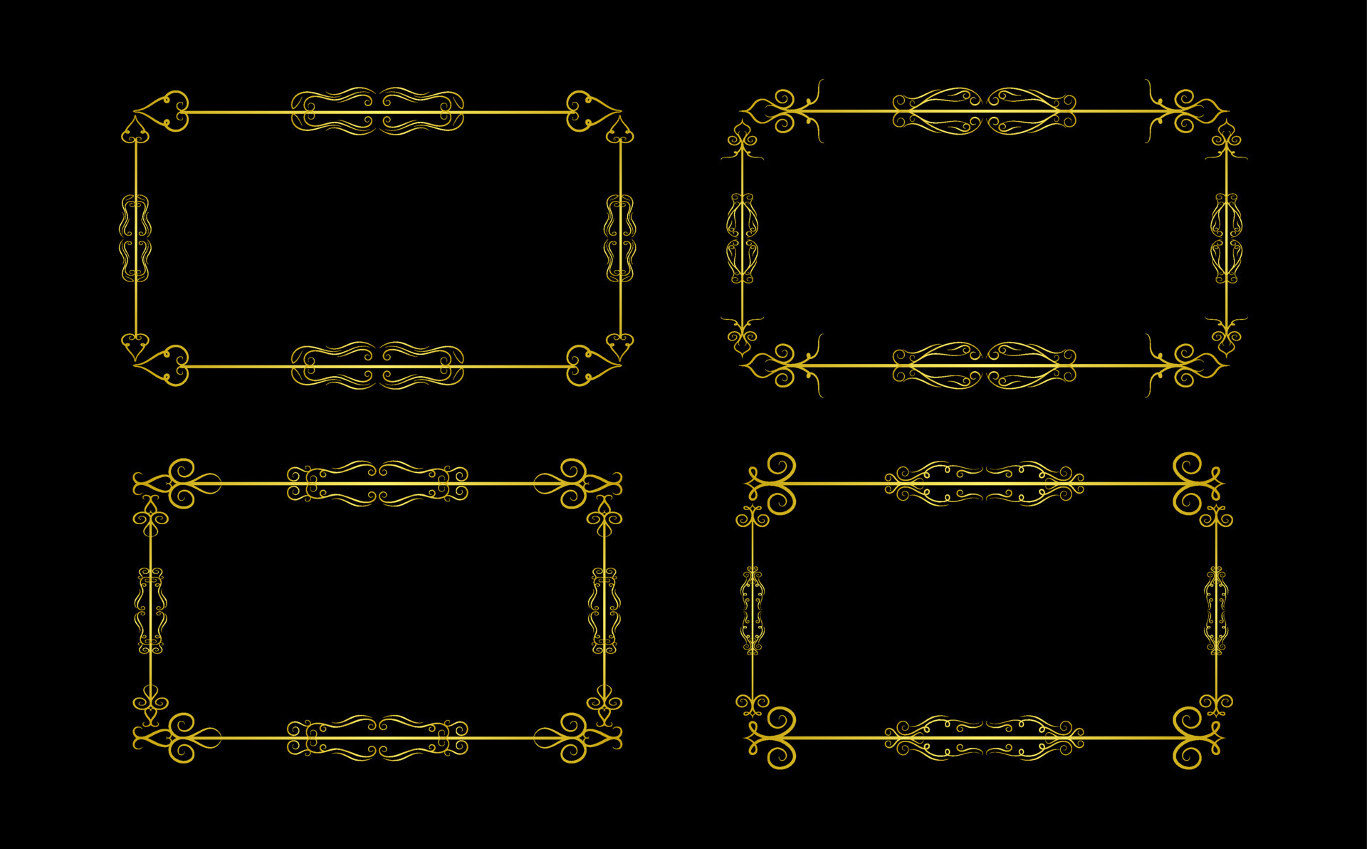 Elements gold frame vector set 4250600 Vector Art at Vecteezy
