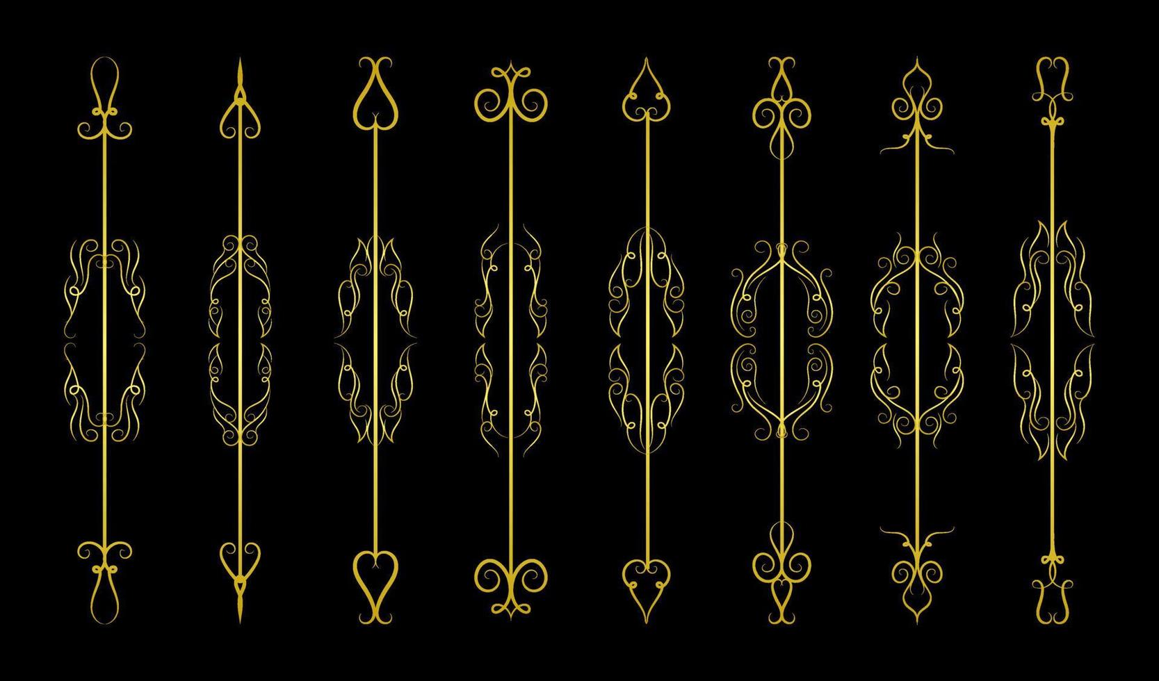 Elements gold frame vector set