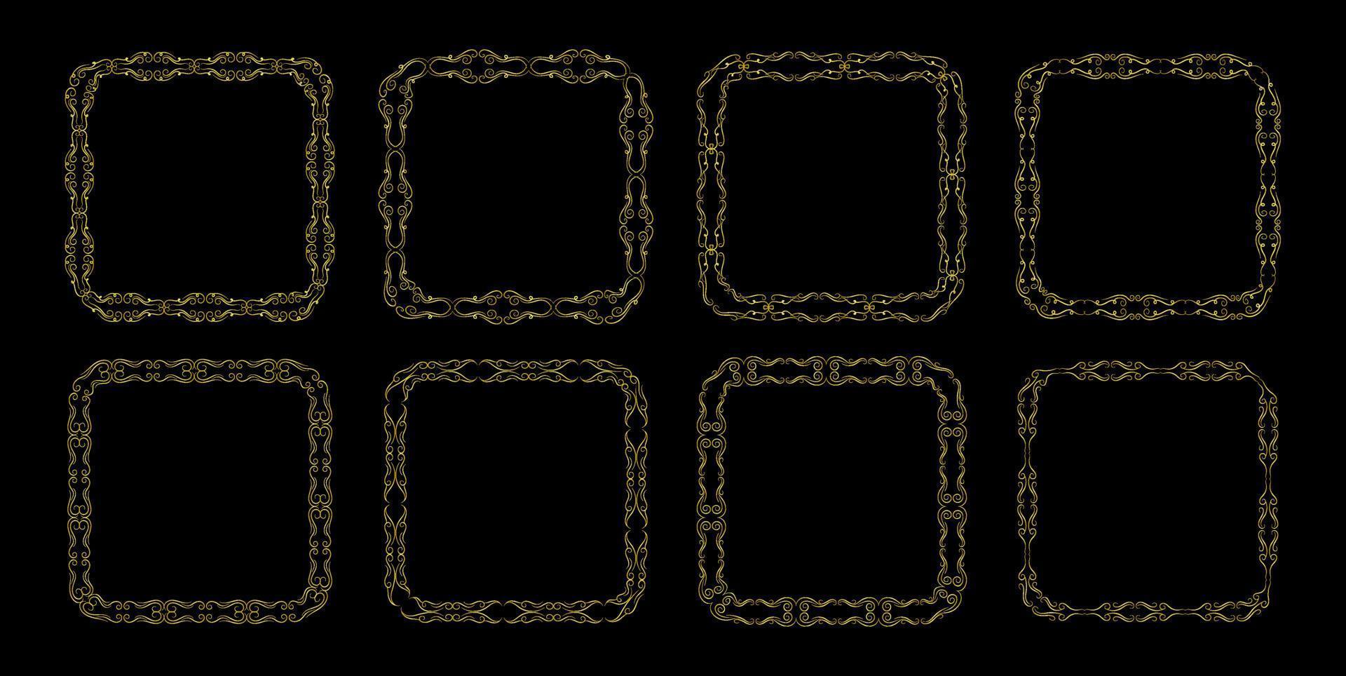 Elements gold frame vector set