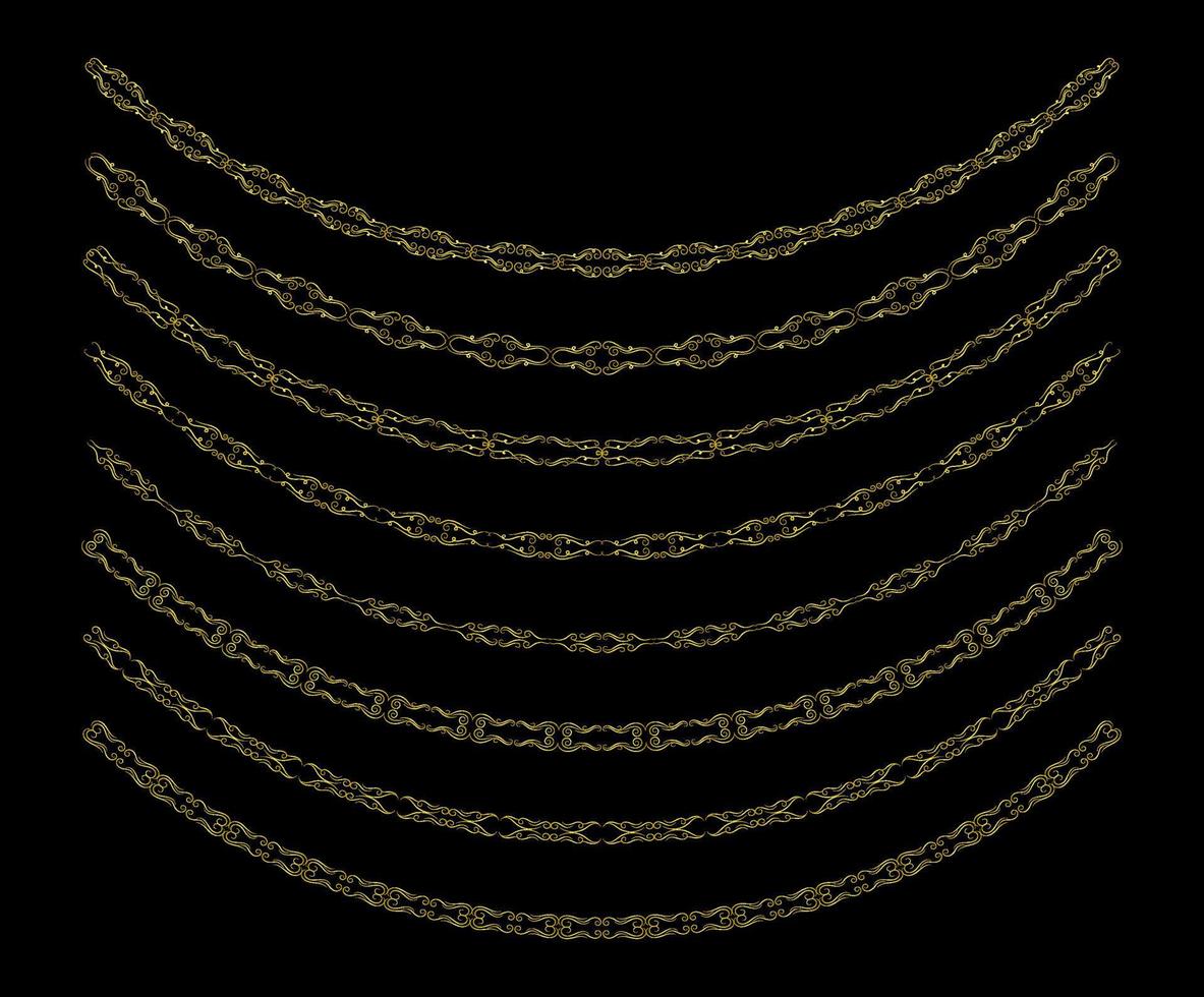 Elements gold frame vector set