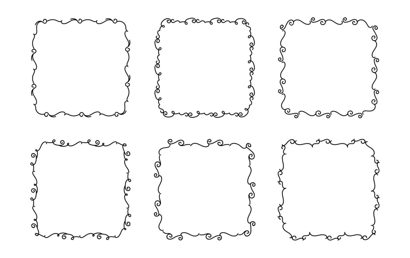 Hand Drawn Borders Elements Set Collection, floral Swirl ornament Vector