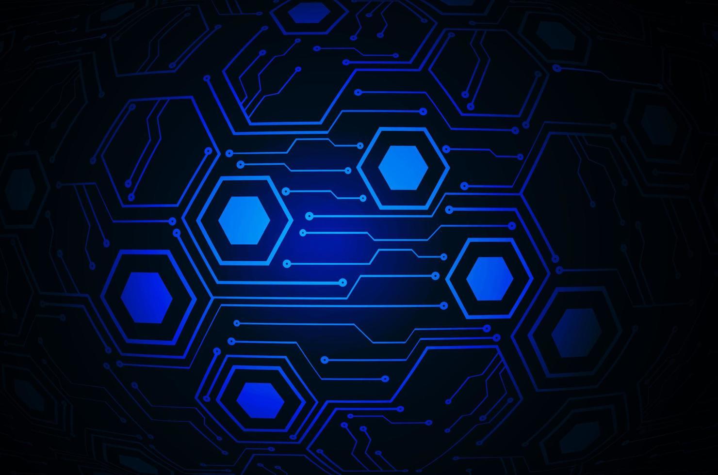 hexagon cyber circuit future technology concept background vector