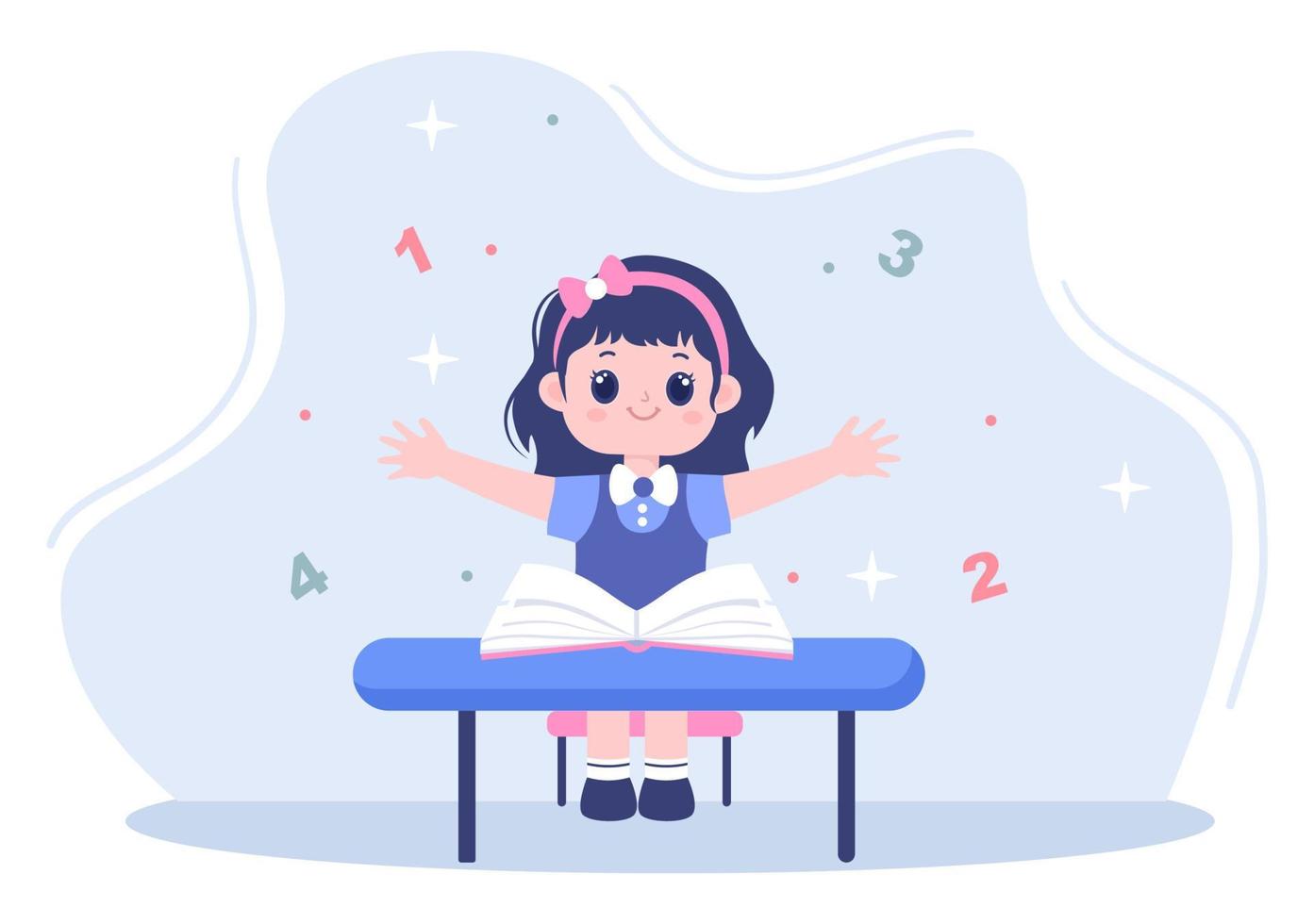 Learning Mathematics of Education and Knowledge Background Cartoon Vector Illustration. Science, Technology, Engineering, Formula or Basic Math