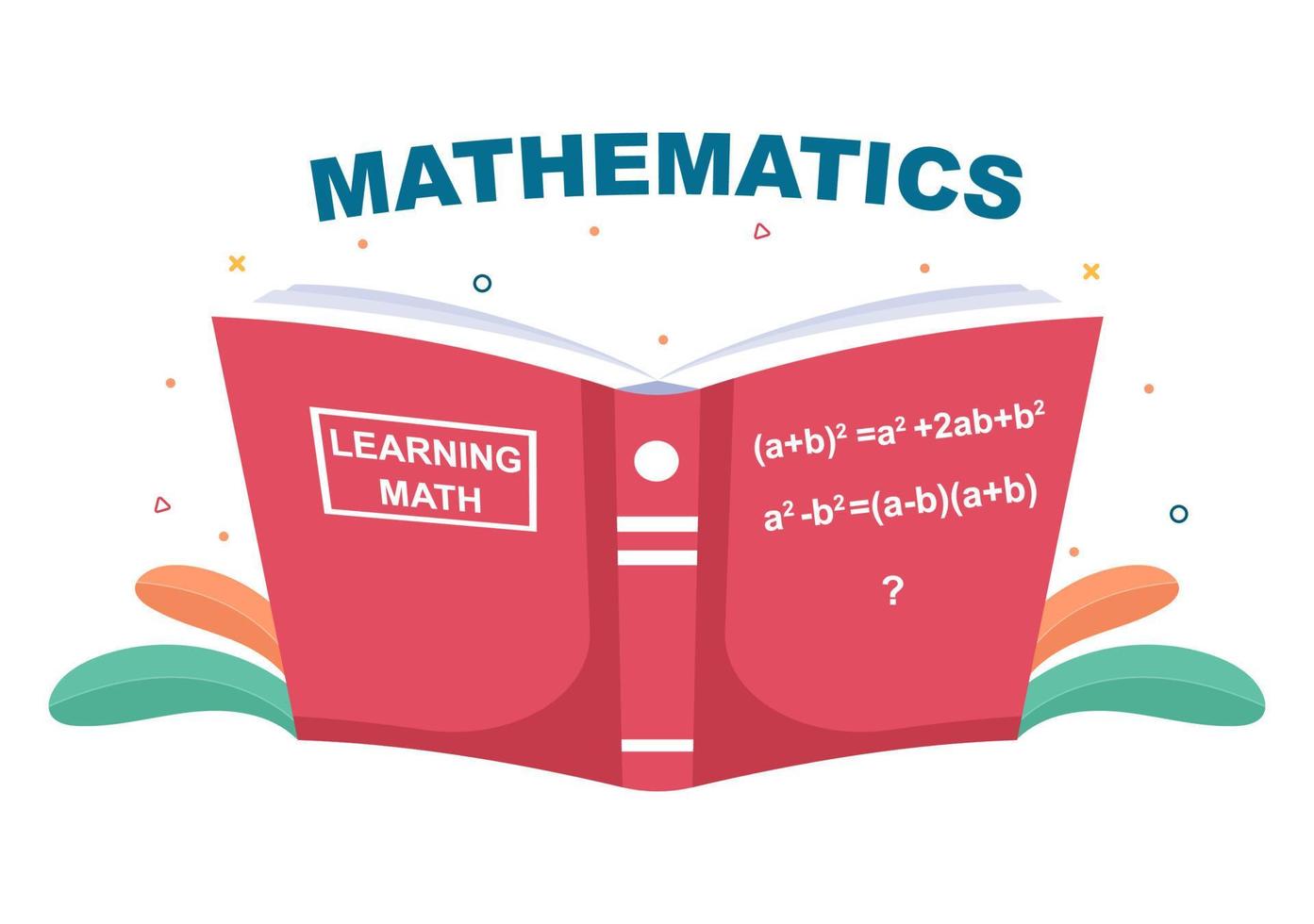 Learning Mathematics of Education and Knowledge Background Cartoon Vector Illustration. Science, Technology, Engineering, Formula or Basic Math