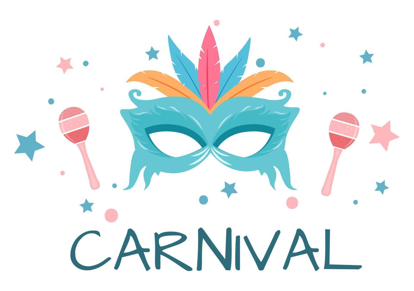 Happy Carnival Celebration Background Vector Illustration. People festival With Colorful Party, Confetti, Dance, Music and bright Costumes for Poster