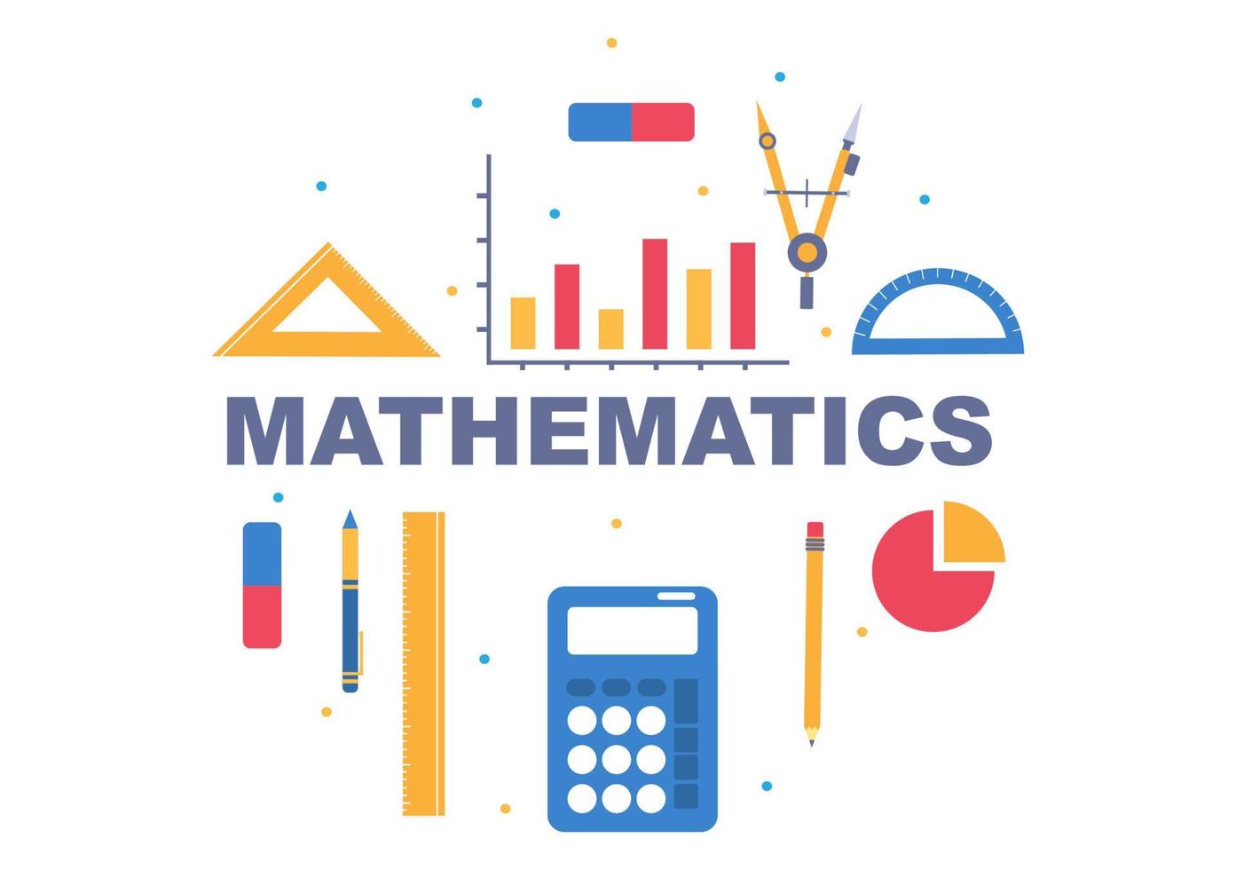 Learning Mathematics of Education and Knowledge Background Cartoon Vector Illustration. Science, Technology, Engineering, Formula or Basic Math