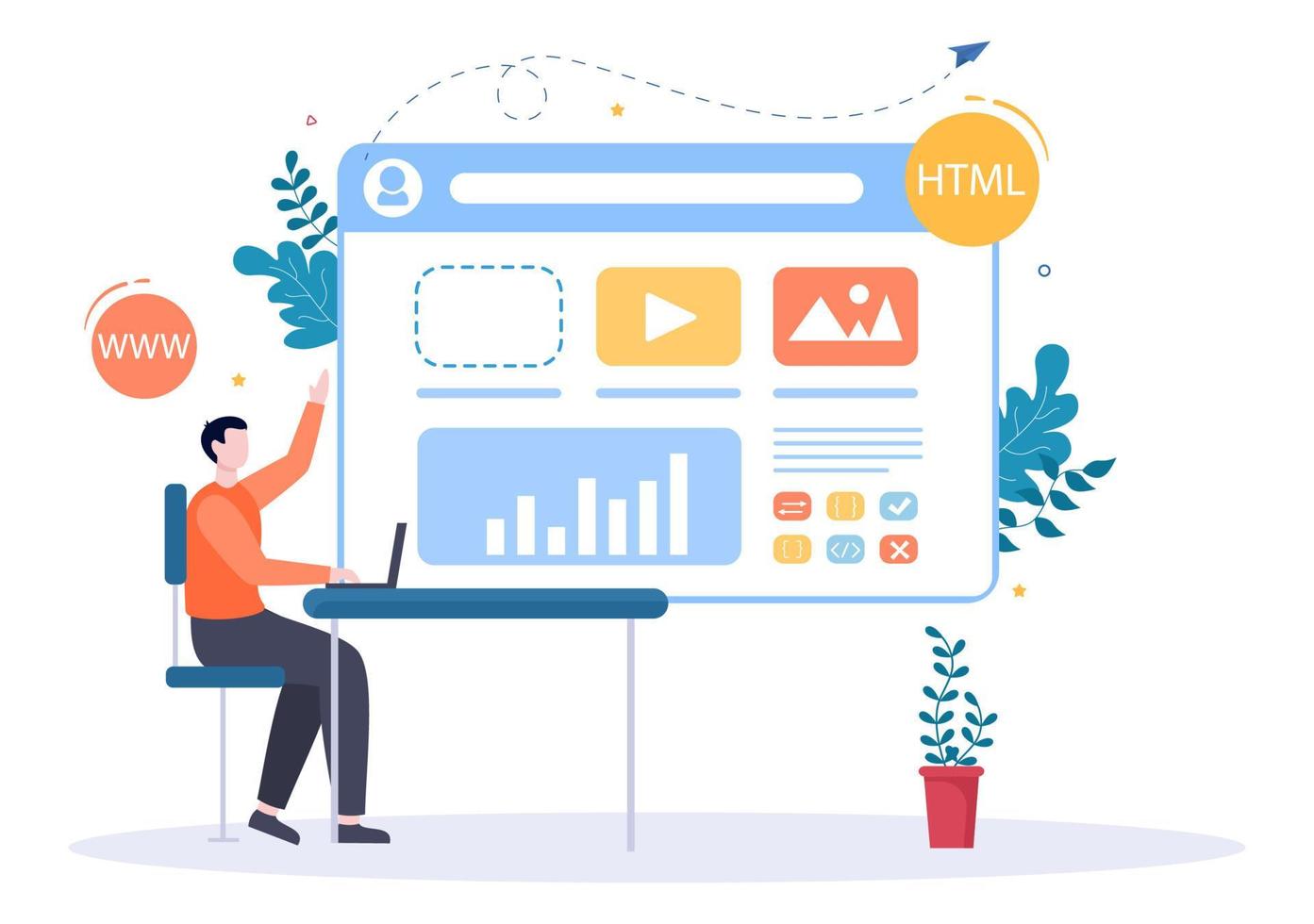 Software Development and Programming Code on Computer Vector