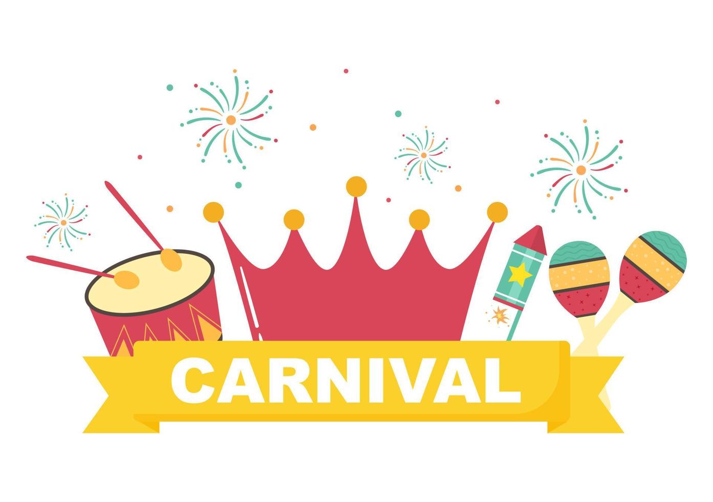 Happy Carnival Celebration Background Vector Illustration. People festival With Colorful Party, Confetti, Dance, Music and bright Costumes for Poster