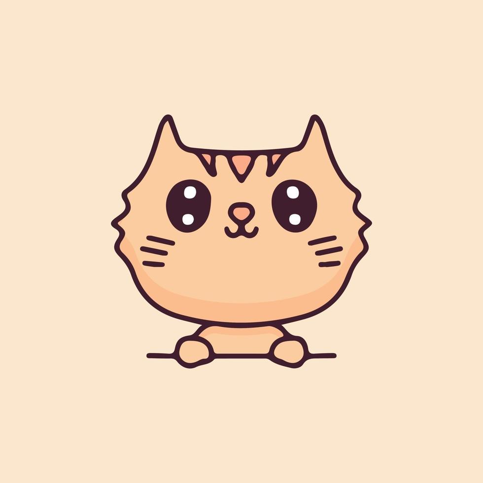 Kawaii cat icon cute animal graphic Royalty Free Vector