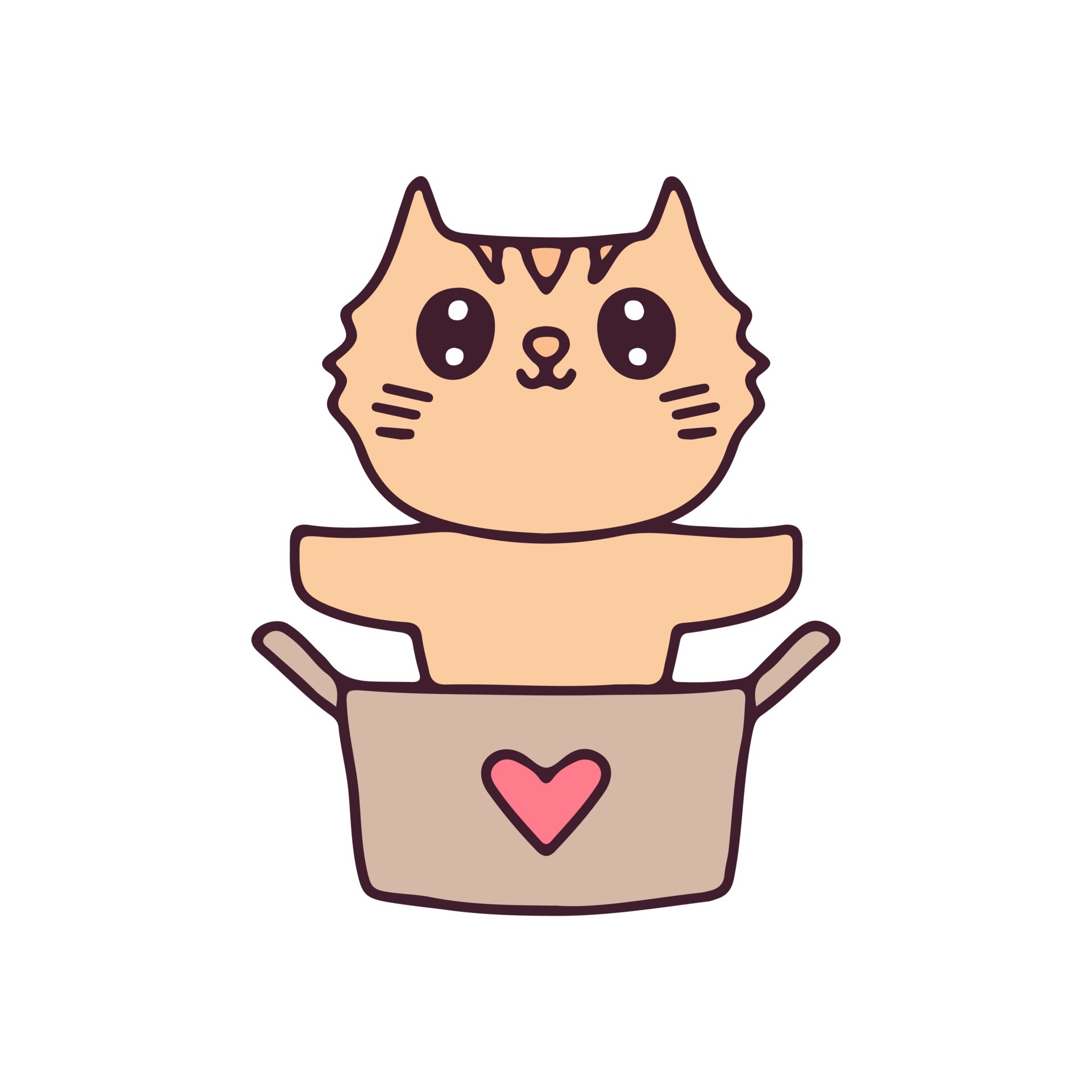 Dibujos animados de gato kawaii en cajas. perfecto para niños de guardería,  tarjetas de felicitación, baby shower, diseño de tela. 4251364 Vector en  Vecteezy
