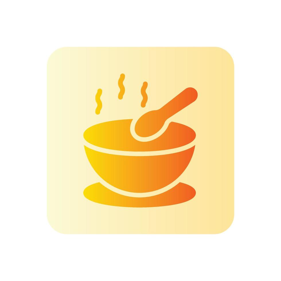 hot soup gradient icon vector