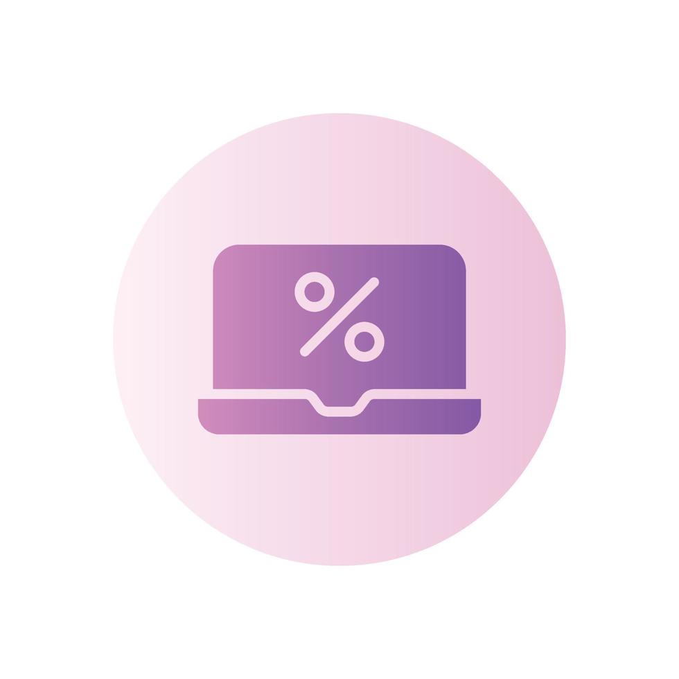 laptop discount gradient icon vector
