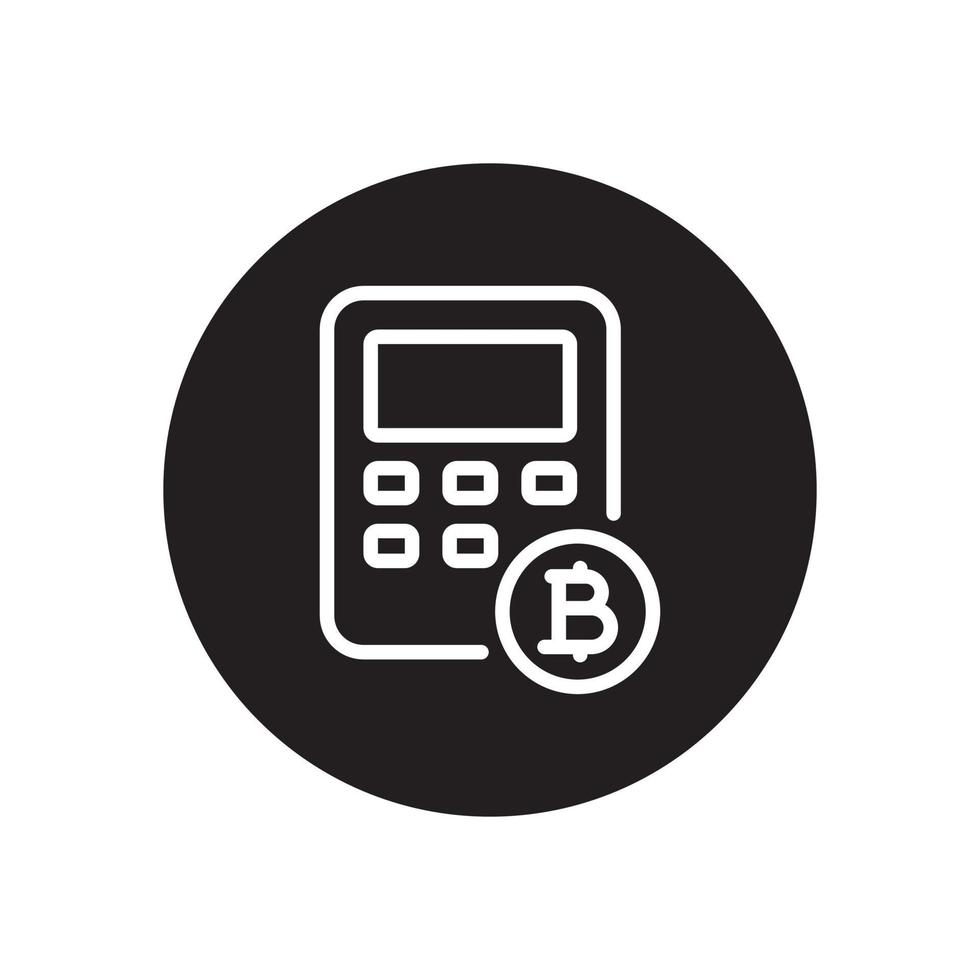 bitcoin calculate glyph icon vector
